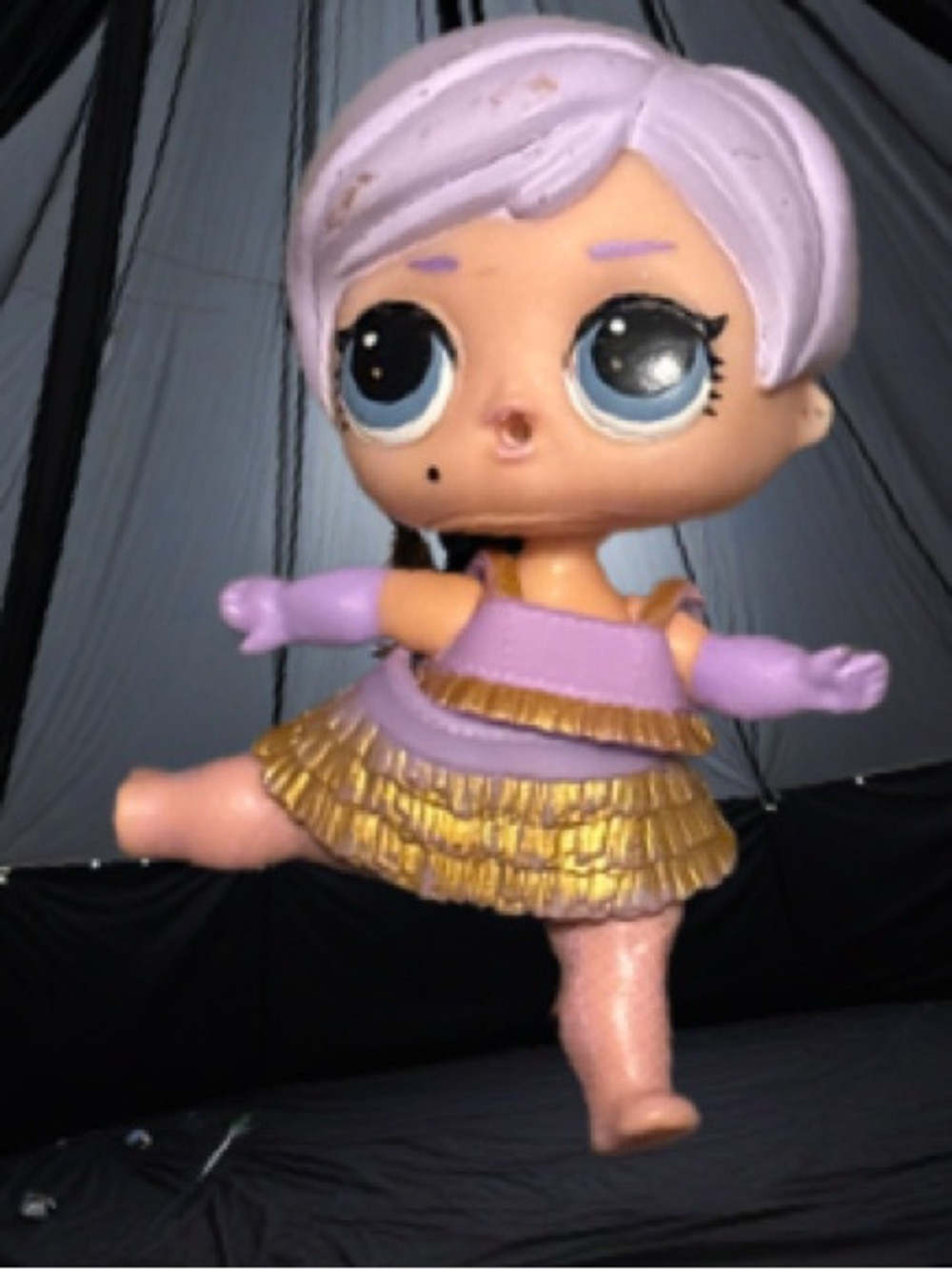Purple and Gold Doll with Feather Headband
